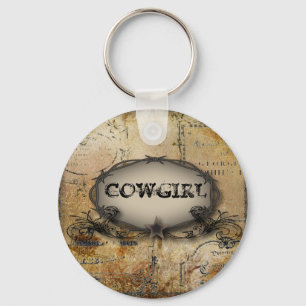 rustic barbed wire western country cowboy wedding key ring