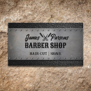 Rustic Barbershop Hair Stylist Barber Shop Business Card