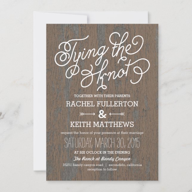 Rustic Bark Wedding Invitations (Front)