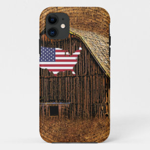 Rustic Barn American Flag iPhone 11 Case