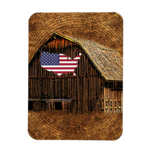 Rustic Barn American Flag Magnet