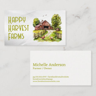 Rustic Barn and Livestock on Farm Business Card