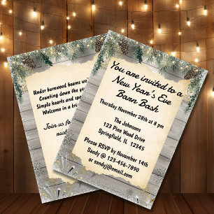 Rustic Barn Bash New Year’s Eve Party Invitation