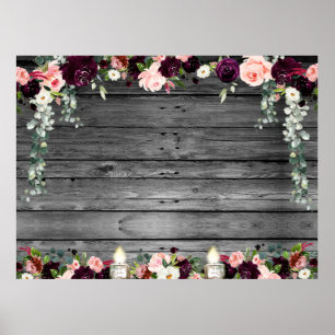 Rustic Barn Board Floral Blank XL DIY Poster