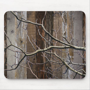 Rustic Barn Board Vintage Wood Tree Branch Mouse Mat