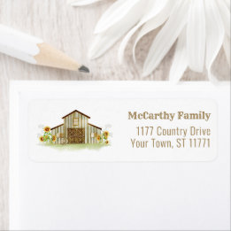 Rustic Barn Country Sunflower Return Address