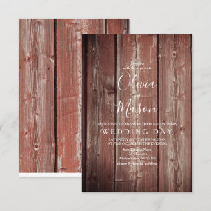 Rustic Barn Door textured Wedding Card