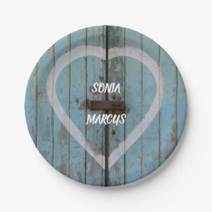 Rustic Barn door wedding Paper Plate