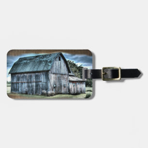 Rustic Barn Farm Truck Tractor Rooster Hen  Luggage Tag