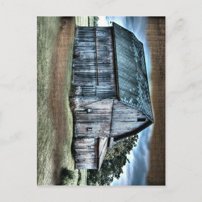 Rustic Barn Farm Truck Tractor Rooster Hen  Postcard (Front)