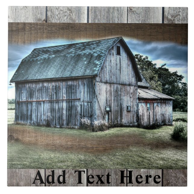 Rustic Barn Farm Truck Tractor Rooster Hen  Tile (Front)