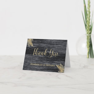 Rustic Barn Golden Moments Endless Love Wedding Thank You Card