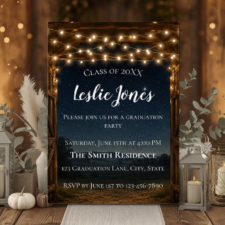 Rustic Barn Graduation Invitation | Country Lights