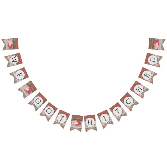 Rustic Barn Hearts We Got Hitched Wedding Bunting (All)