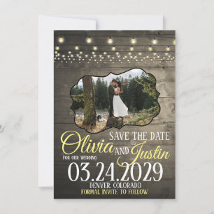 Rustic Barn Lights Save the Date