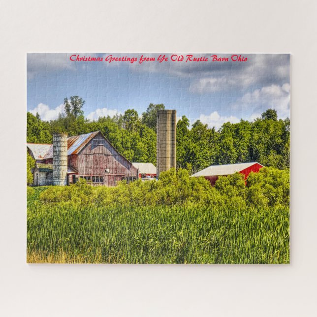 Rustic Barn Ohio.Christmas Greetings Jigsaw Puzzle (Horizontal)