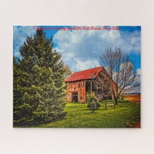 Rustic Barn Ohio.Christmas Greetings Jigsaw Puzzle