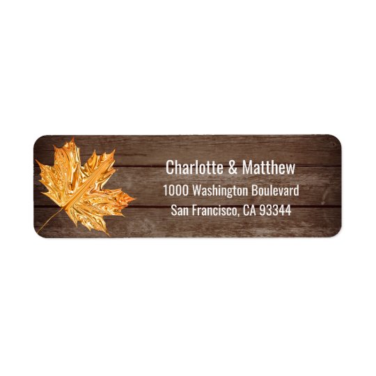 Rustic Barn Orange Leaves Wedding Return Address Return Address Label