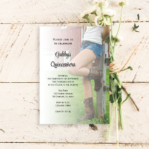 Rustic Barn Party Western Quinceañera Invitation