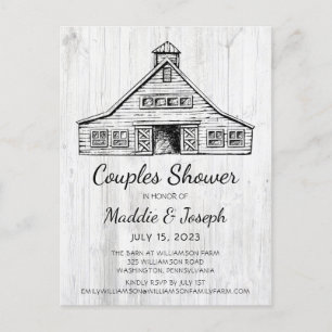 Rustic Barn Photo Couples Shower Invitation