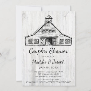 Rustic Barn Photo Couples Shower Invitation