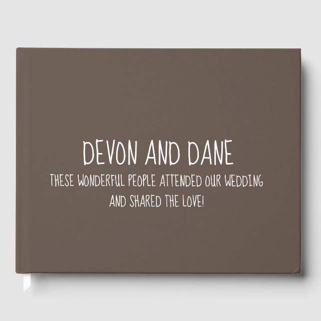 Rustic Barn Relaxed Whimsical Wedding Guest Book (Front)