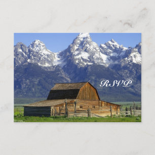 Rustic Barn Rocky Mountain Wedding RSVP Cards