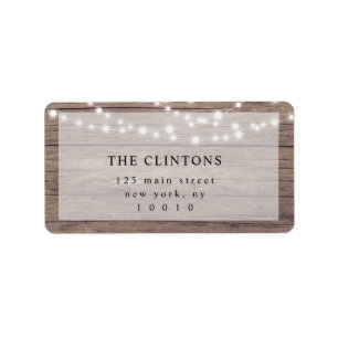 Rustic Barn String Lights Return Address Label