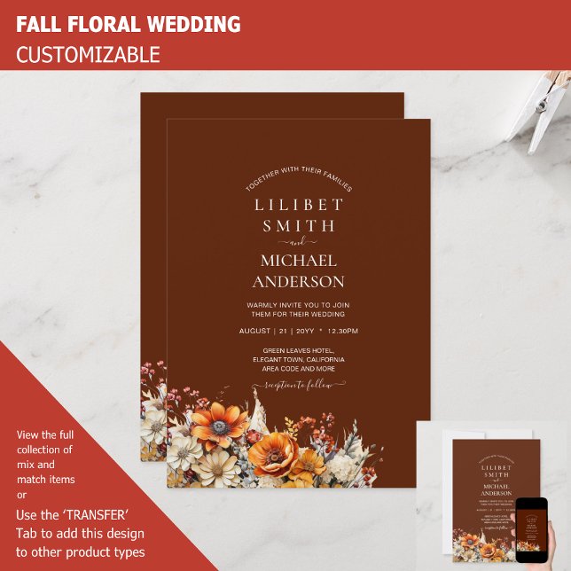 Rustic Barn Wedding | Fall Autumn Burnt Orange Invitation (Creator Uploaded)