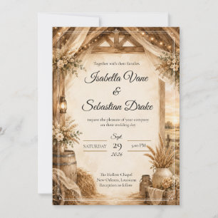 Rustic Barn Wedding Invitation