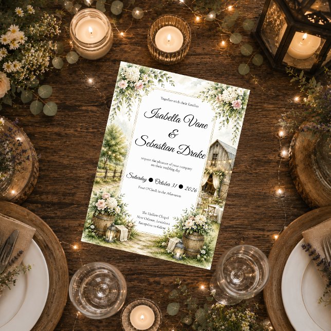 Rustic Barn Wedding Invitation (Creator Uploaded)
