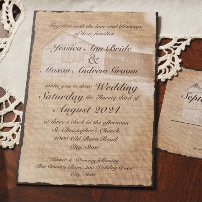 Rustic Barn Wedding Invitation (Creator Uploaded)