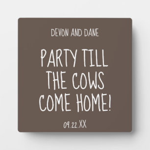 Rustic Barn Wedding Logo Plaque with Easel