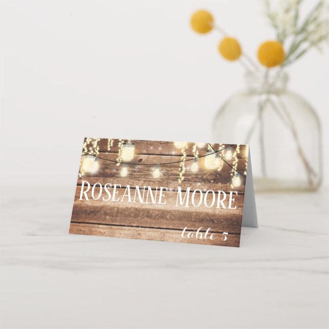 Rustic Barn Wedding Place Cards (Front)