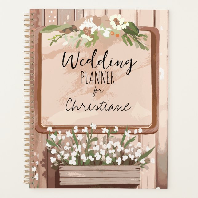 Rustic Barn Wedding Planner | Photo & Name Design (Front)