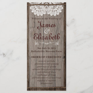 Rustic Barn Wedding Program Programme