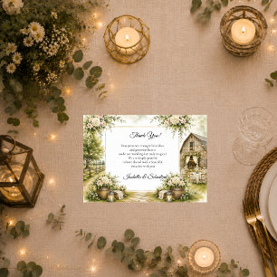 Rustic Barn Wedding Thank You Card