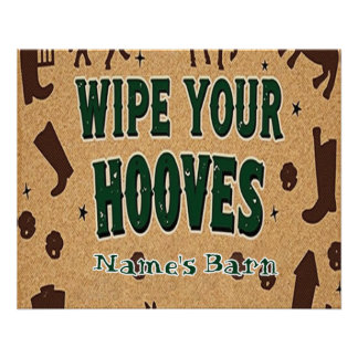 Rustic Barn Welcome Mat with Custom Name Poster