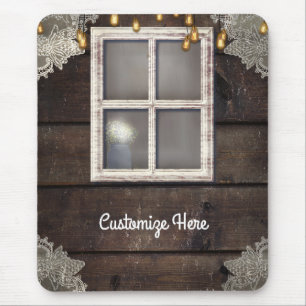 Rustic Barn Window & Lights Rustic Country Custom Mouse Mat