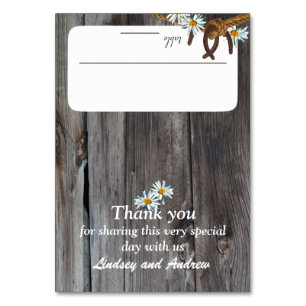 Rustic Barn Wood and Horseshoes Seating Card