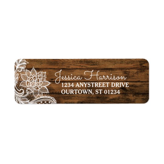 Rustic Barn Wood and Lace Address Label