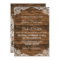 Rustic Barn Wood and Lace Wedding Invitation