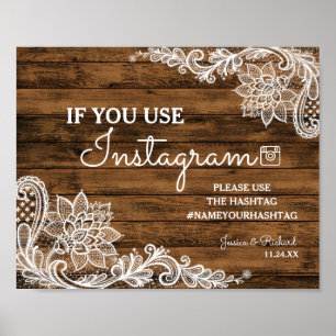 Rustic Barn Wood and Lace Wedding Sign