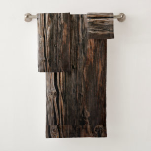 Rustic Barn Wood Bath Towel Set