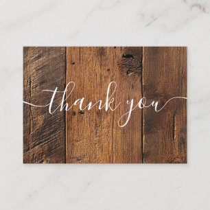 Rustic Barn Wood Boho Wedding Thank You Place Card