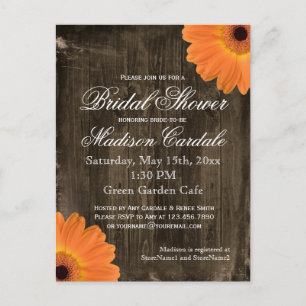 Rustic Barn Wood Bridal Shower Invite POSTCARDS