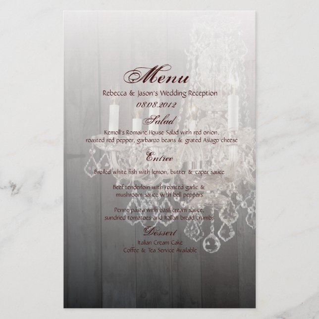 Rustic barn wood chandelier wedding (Front)