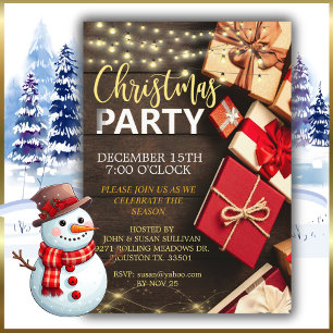 Rustic Barn Wood Christmas Party Invitation