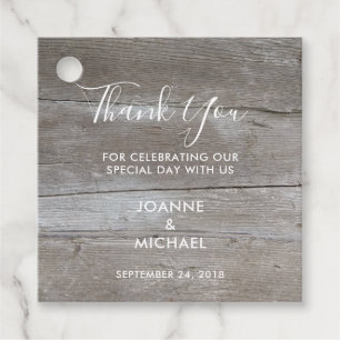 Rustic barn wood country Wedding Thank You Favour Tags