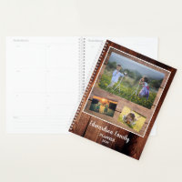 Rustic barn wood family photo collage
